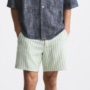 Zara STRIPED BERMUDA SHORTS